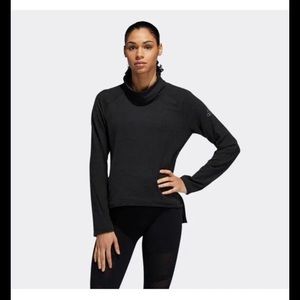 Adidas Women's COSY COVER-UP EA3376 Black Cowl Neck Pullover Sweatshirt Small